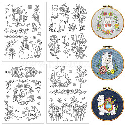 4 Sheets 11.6x8.2 Inch Stick and Stitch Embroidery Patterns, Non-woven Fabrics Water Soluble Embroidery Stabilizers, Alpaca, 297x210mmm(DIY-WH0455-185)