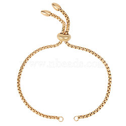 10Pcs Adjustable 304 Stainless Steel Slider Bracelets Making, Bolo Bracelets, Golden, Single Chain Length: about 11cm(STAS-BBC0001-86)