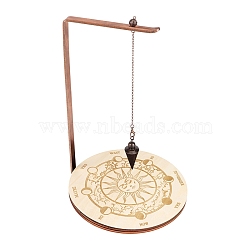 Wooden Crystal Display Shelf, Crystal Dowsing Pendulum Display Hanging Holder Stand, Wheat, 180x260mm(PW-WG63094-04)