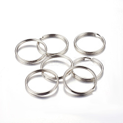 Iron Split Key Rings, Keychain Clasp Findings, Platinum, 30x3mm, Inner Diameter: 26mm(IFIN-C057-30mm)