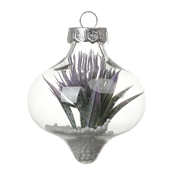 Transparent Plastic Fillable Ball Pendants Decorations, Christmas Tree Hanging Ornament, Lantern, 135x65mm