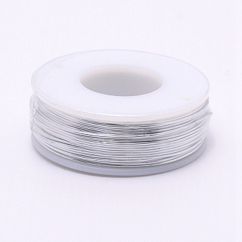 Round Aluminum Wire, with Spool, Silver, 20 Gauge, 0.8mm, 36m/roll