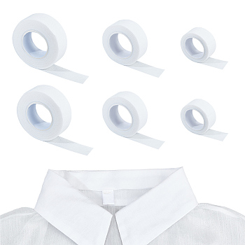 6 Rolls 3 Style Non-Woven Fabric Disposable Sweat Pad Tapes, Collar Hat Protector, Absorbent Liners Pads, White, 25mm, 2 rolls/style