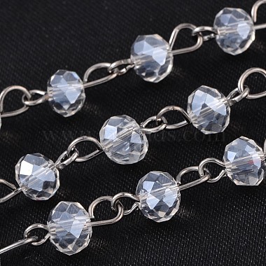 Handmade Glass Beaded Chains for Necklaces Bracelets Making(AJEW-JB00132)-2