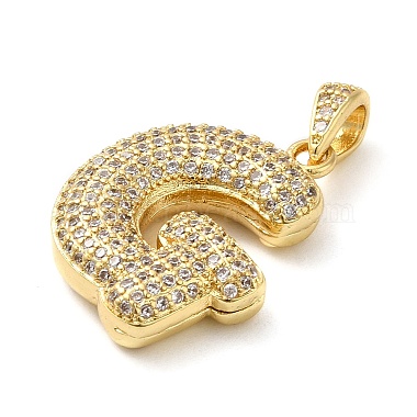 Brass Micro Pave Cubic Zirconia Pendants(KK-E061-03G-07)-2