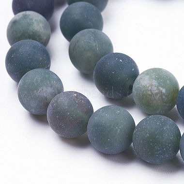Chapelets de perles en agate mousse naturelle(G-F520-58-6mm)-3