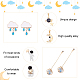 Anattasoul 4 paires 4 style spaceman & moon & star alliage émail boucles d'oreilles ensemble(EJEW-AN0001-42)-3