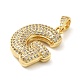 Brass Micro Pave Cubic Zirconia Pendants(KK-E061-03G-07)-2