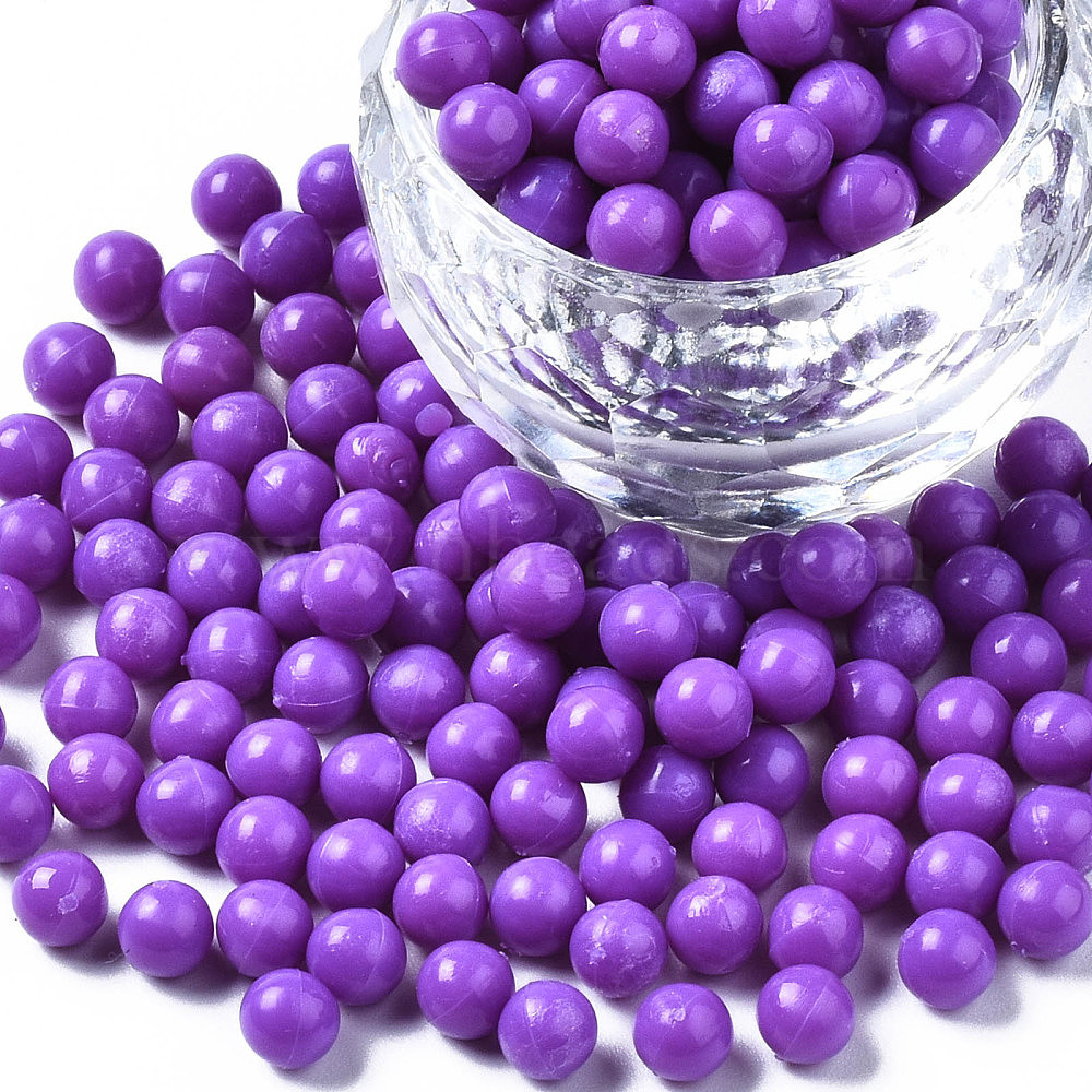 Plastic Water Soluble Fuse Beads, for Kids Crafts, DIY PE Melty Beads, Round,  Lilac, 5mm