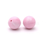Silicone Beads Round Rubber Bead 15MM Loose Spacer Beads for DIY Supplies Jewelry Keychain Making, Pearl Pink, 15mm(FIND-SX0001-179)