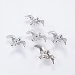 Tibetan Style Alloy Beads, Lead Free & Cadmium Free & Nickel Free, Bird, Antique Silver, 17mm long, 10mm wide, 2mm thick, hole: 1mm(EA11916Y-NF)