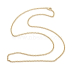 PVD Vacuum Plating 304 Stainless Steel Rolo Chain Necklaces, Long-Lasting Plated, with Lobster Claw Clasps, Golden, 22.04 inch(56cm), 2mm(NJEW-I248-11C-G)