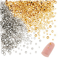 800Pcs 8 Colors Brass Crimp Beads, Rondelle, Platinum & Golden, 1.5~3mm, Hole: 0.5~2mm, 100pcs/color(FIND-UN0004-36)