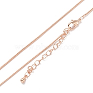 Brass Snake Chain Necklaces, Long-Lasting Plated, Real Rose Gold Plated, 16.34 inch(41.5cm) (NJEW-K123-07RG)
