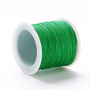 Braided Nylon Thread, DIY Material for Jewelry Making, Spring Green, 0.8mm, 100yards/roll(NWIR-K013-A03)