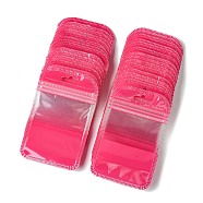 30Pcs Plastic Packaging Zip Lock Bags, Top Self Seal Pouches, with Window, Rectangle, Deep Pink, 11x7x0.24cm(OPP-FS0001-08A)