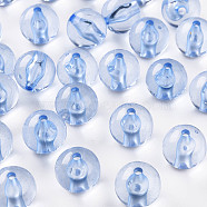 Transparent Acrylic Beads, Round, Cornflower Blue, 16x15mm, Hole: 2.8mm, about 220pcs/500g(MACR-S370-A16mm-749)