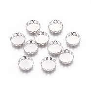 316 Surgical Stainless Steel Lace Edge Bezel Cups, Cabochon Settings, Flat Round, Stainless Steel Color, Tray: 10mm, 11x3mm(STAS-I118-07P-01)