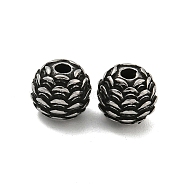 Round 304 Stainless Steel Beads, Antique Silver, 7.5x7mm, Hole: 1.8mm(STAS-E214-01AS-02)