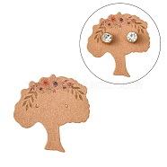 Cardboard Earring Display Cards, Tree, BurlyWood, 39.5~40x39x0.4mm, Hole: 1.2mm(CDIS-L003-A02-B)