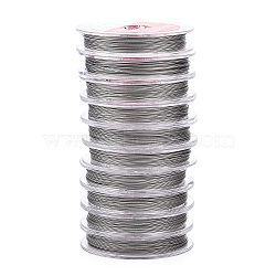 Tiger Tail Wire, Stainless Steel Wire, Round, Stainless Steel Color, 0.3mm, about 32.81 Feet(10m)/Set(TWIR-N004-0.3mm-P)