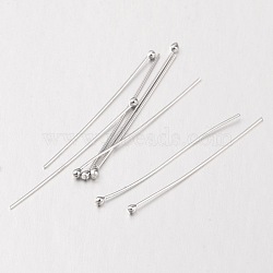 925 Sterling Silver Ball Head Pins, Platinum, 31.7x0.5mm(STER-I005-27P)