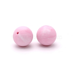 Silicone Beads Round Rubber Bead 15MM Loose Spacer Beads for DIY Supplies Jewelry Keychain Making, Pearl Pink, 15mm(FIND-SX0001-179)