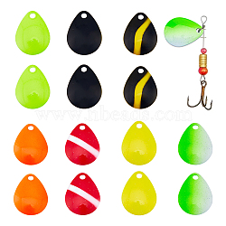 SUPERFINDINGS& 28Pcs 7 Colors Iron Fishing Lures, Fishing Attractor Spinner Blades, for Hard Lures Worm Spinner Baits Spoons Rigs Making, Teardrop, Mixed Color, 23x18x2.5mm, Hole: 3mm, 4pcs/color(FIND-FH0005-58)