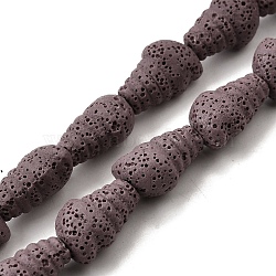 Dyed Natural Lava Rock Beads Strands, Conch Shape, Rosy Brown, 18~19x12~13x9~10mm, Hole: 1.4mm, about 22pcs/strand, 15.55''(39.5cm)(G-A264-A01-01D)