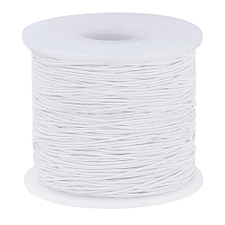 Core Spun Elastic Cord, White, 0.8mm, 150m/roll(EC-WH0004-0.8mm-B02)