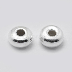 925 Sterling Silver Spacer Beads, Rondelle, Silver, 3x1.5mm, Hole: 1mm(X-STER-K171-38S-01)