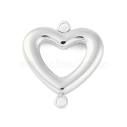 Non-Tarnish 304 Stainless Steel Links Connector Charms, Heart, Stainless Steel Color, 13x11.5x2mm, Hole: 1.2mm(STAS-L022-416P)