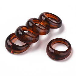 Transparent Resin Finger Rings, Imitation Gemstone Style, Sienna, US Size 7 1/4(17.7mm)(RJEW-S046-002-A03)
