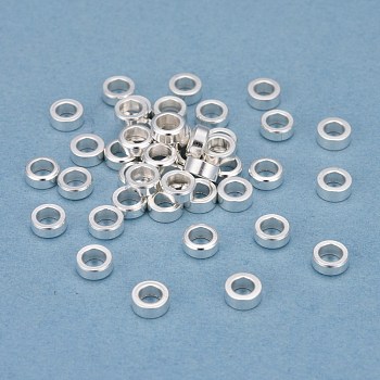 304 Stainless Steel Spacer Beads, Flat Round, Silver, 5x2mm, Hole: 3mm