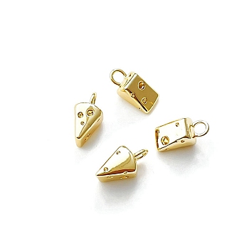 Brass Charms, Cheese, Golden, 11x6x5mm
