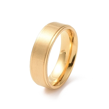 201 Stainless Steel Plain Band Ring for Women, Golden, Inner Diameter: 17mm