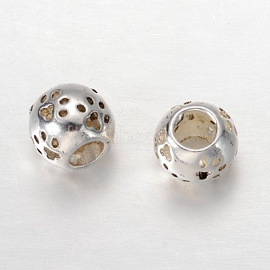 Rondelle alliage de style tibétain européen de grosses perles de trou(X-MPDL-F017-11)-2