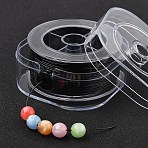 Round Elastic Crystal Thread, Jewelry Beading Cords, For Stretch Bracelet Making, Black, 0.7mm, about 87.49 Yards(80m)/Set(EW-YW0002-D02-03)