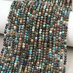 Natural HuBei Turquoise Beads Strands, Faceted, Round, 3mm, Hole: 0.8mm, about 112pcs/strand, 14.72''(37.4cm)(G-RM250104-C7)