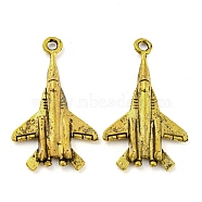 Alloy Pendants, Cadmium Free & Lead Free, Airplane, Antique Golden, 28x17x5mm, Hole: 1.6mm, about 666pcs/1000g(FIND-G065-02AG)