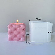 DIY Rhombus Pattern Sofa Chair Candle Food Grade Silicone Molds, for 3D Scented Candle Making, White, 7.5x7.5x6.5cm(CAND-PW0008-29I)