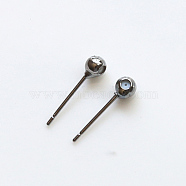 Brass Witch Wand Ball Head Pins, with Silicone Ball, for Baroque Pearl Making, Gunmetal, 15.5x4mm(BAPE-PW0002-14B-03)