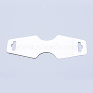 Cardboard Display Cards, Used For Necklace, Bracelet and Mobile Pendants, White, 124x46x0.3mm(X-CDIS-Q001-46)