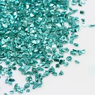 Piezo Glass Beads, No Hole Beads, Chip, Dark Turquoise, 1.5~2x1.5~2mm, about 440~450g/bag(PIEG-R001-D02)