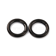 304 Stainless Steel Spring Gate Rings, O Rings, Ring, Electrophoresis Black, 6 Gauge, 24x4mm, Inner Diameter: 16mm(STAS-F149-22EB)