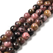 Natural Rhodonite Round Beads Strand, 6~6.5mm, Hole: 0.6mm, about 61pcs/strand, 15.16''(38.5cm)(G-E583-01A)