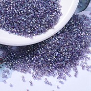 MIYUKI Delica Beads, Cylinder, Japanese Seed Beads, 11/0, (DB1245) Transparent Light Amethyst AB, 1.3x1.6mm, Hole: 0.8mm, about 10000pcs/bag, 50g/bag(SEED-X0054-DB1245)