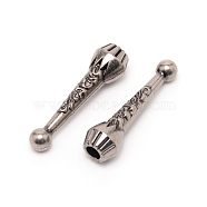 Alloy Cord Ends, Microphone, Antique Silver, 32.5x9mm, Inner Diameter: 4mm(PALLOY-WH0085-90A)