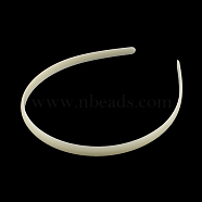 Plain Headwear Hair Accessories Plastic Hair Band Findings, with Teeth, No Teeth, Creamy White, 110~114x9~9.5mm(OHAR-S186-03)