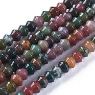 Natural Indian Agate Beads Strands, Bicone, 6~6.5x4~4.5mm, Hole: 1.3mm, about 82pcs/strand, 14.57 inch(37cm)(G-E560-R15-04)